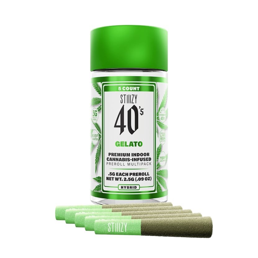 img_8489.jpeg STIIIZY- GELATO - .5G 40's Infused Preroll (5 joints) - Image 1