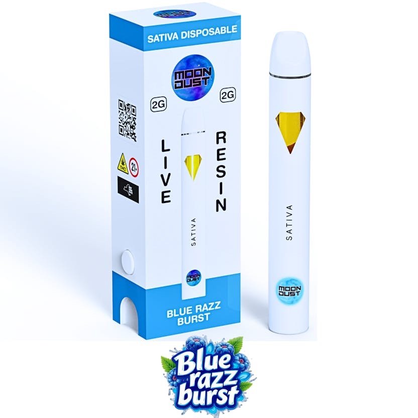 img_8564.jpeg MOON DUST - New York
2G LIVE RESIN DISPOSABLE - BLUE RAZZ BURST - SATIVA - Image 1
