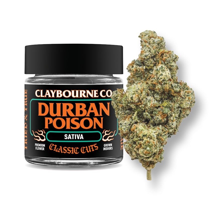 img_8716.jpeg Claybourne Co.
Durban Poison (3.5g) - Classic Cuts sativa - Image 1