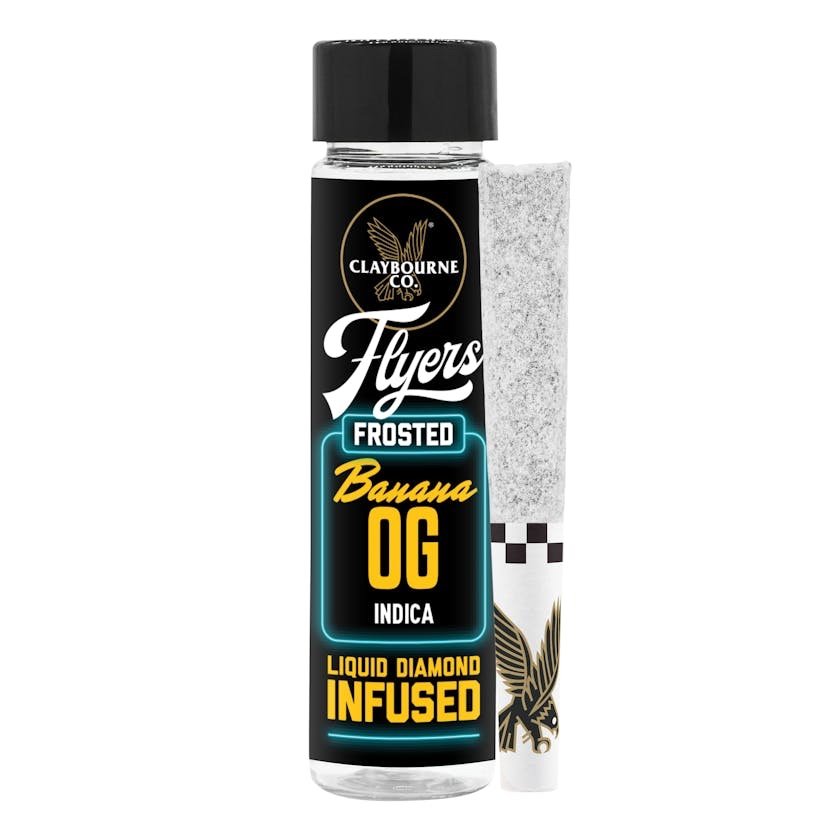 img_8718.jpeg Claybourne Co.
Banana OG (1g) - Diamond Frosted Flyers Pre-Rolls indica - Image 1