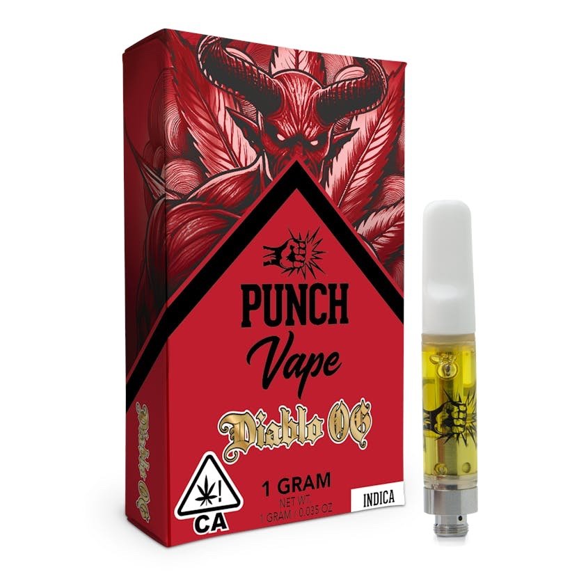 img_8759.jpeg Punch Edibles & ExtractsPunch | Diablo OG | Indica | 510 Distillate Cart | 1g indica - Image 1